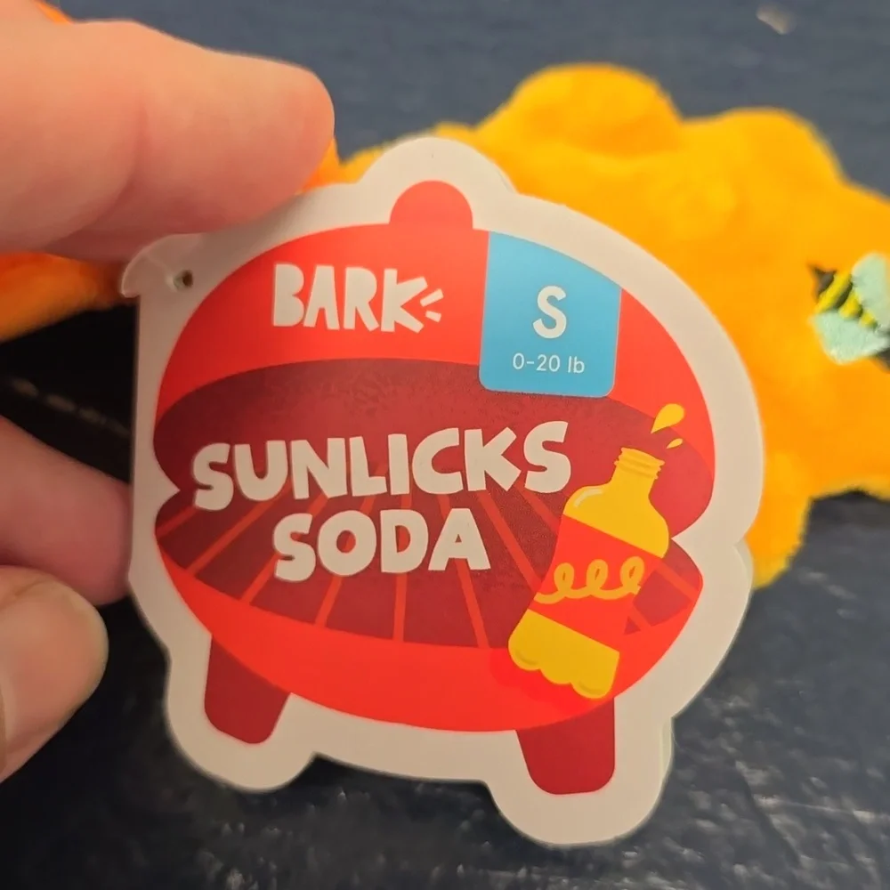 Bark Sunlicks‎ Orange Soda Dog Toy Size Small 0-20 Pounds NWT